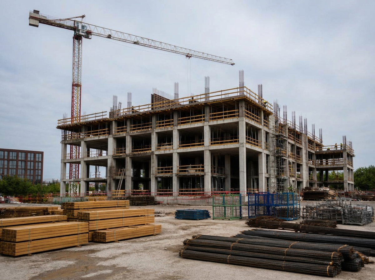 Construction scan with detected changes highlighted